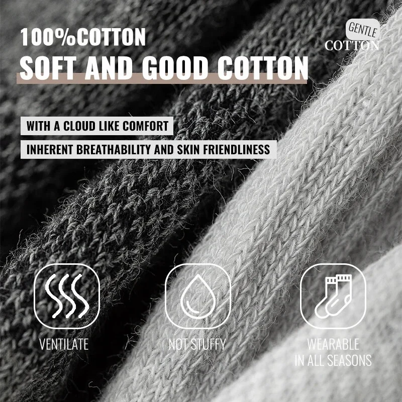 (image for) 6 Pairs Men's Pure Cotton Five Finger Socks Breathable Mesh Sweat Absorbent Antibacterial Short Boat Socks Running Sports Toe Sock Comfortable